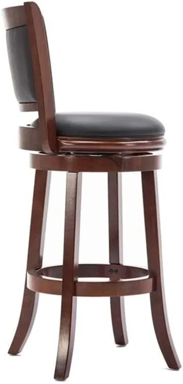 Boraam Augusta Bar Height Swivel Kitchen Bar Stool - Black/Cherry