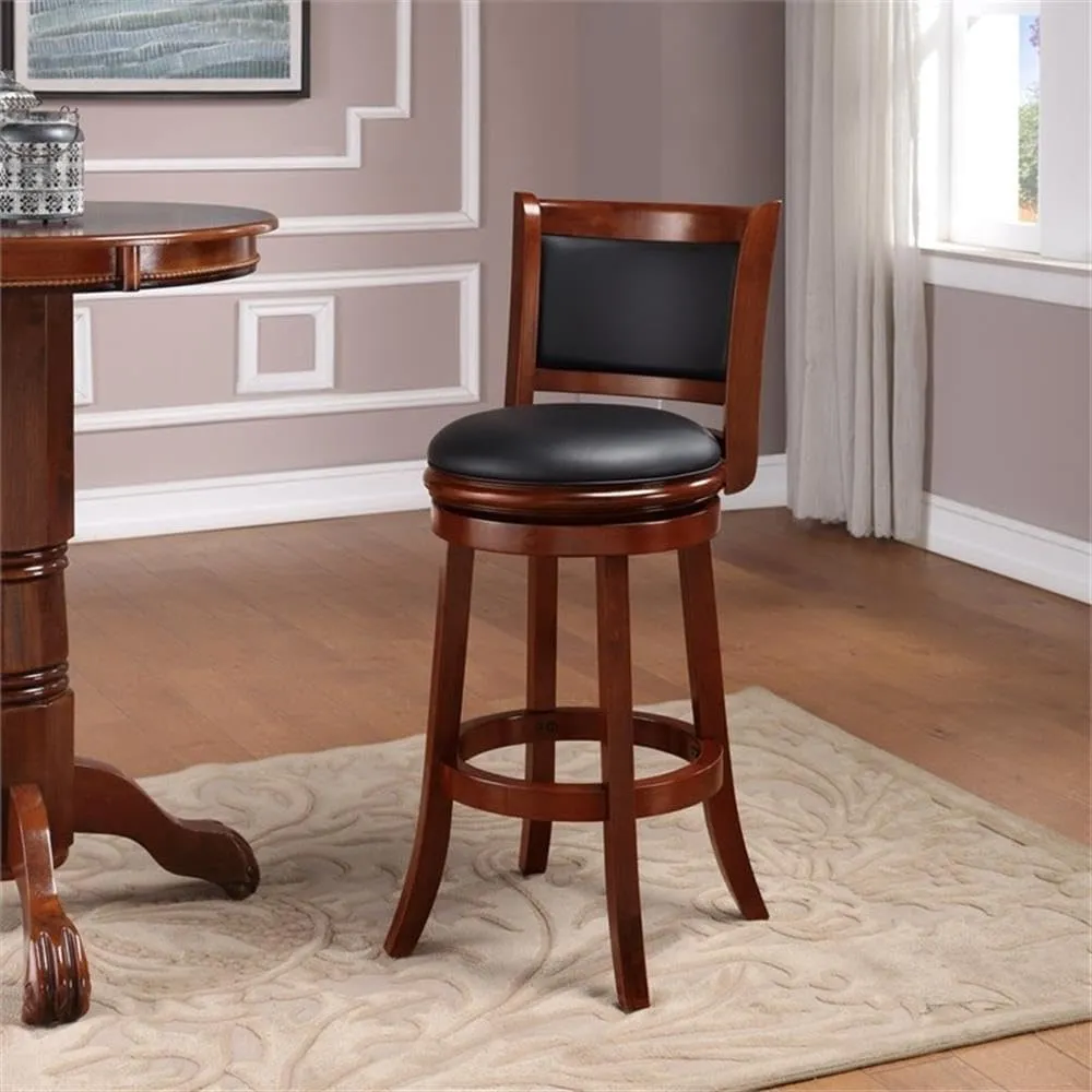 Boraam Augusta Bar Height Swivel Kitchen Bar Stool - Black/Cherry