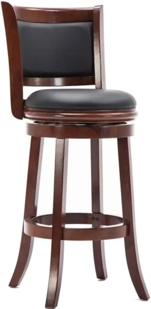 Boraam Augusta Bar Height Swivel Kitchen Bar Stool - Black/Cherry