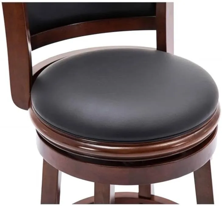 Boraam Augusta Bar Height Swivel Kitchen Bar Stool - Black/Cherry