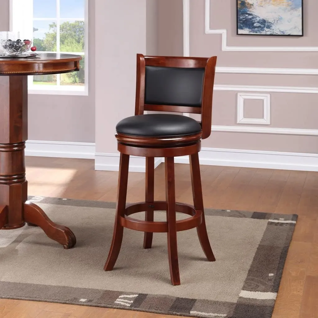 Boraam Augusta Bar Height Swivel Stool, 29-Inch, Cherry