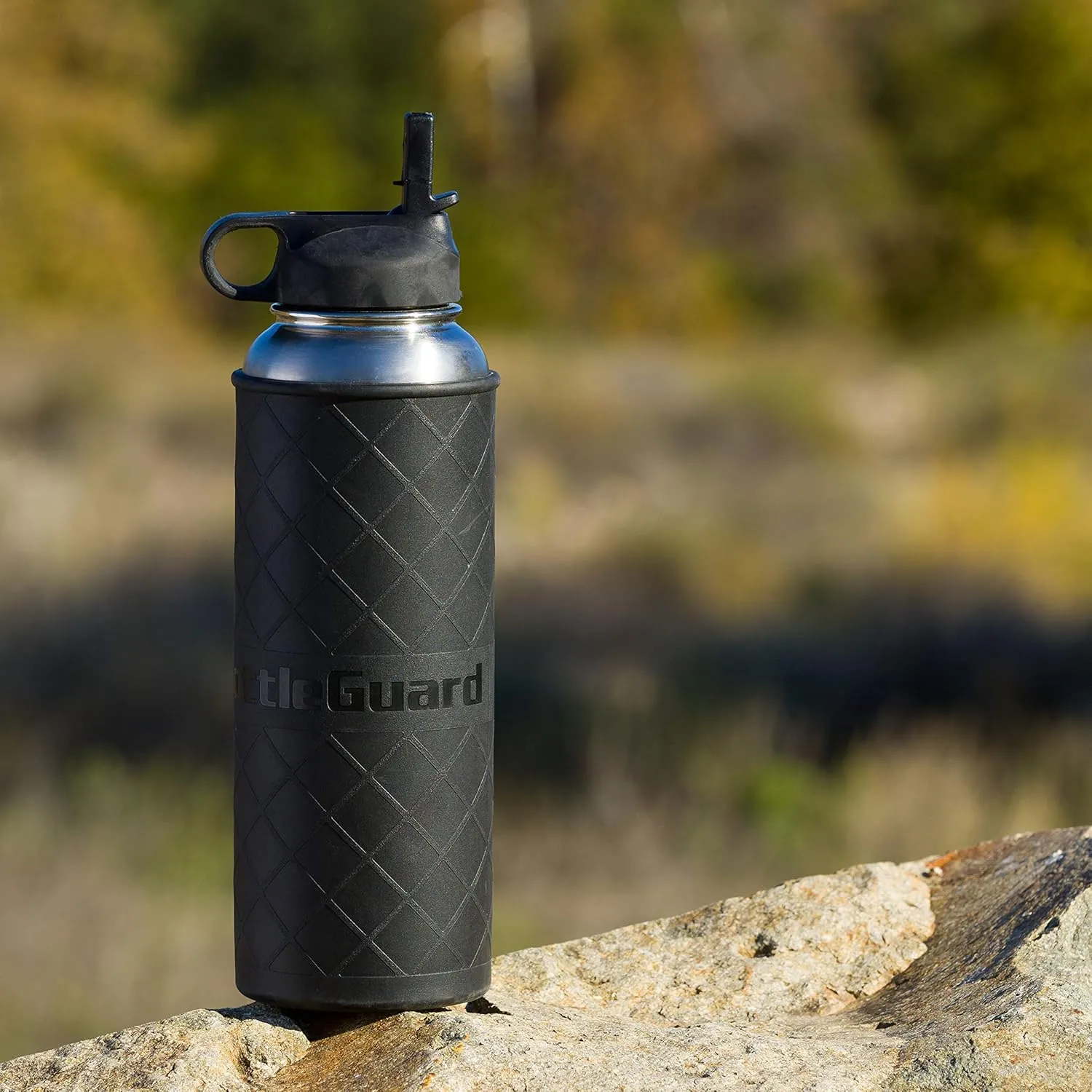 BottleGuard TPU Rugged Bottle Sleeve Skin Protector for 40oz Hydro Flask, ThermoFlask Stainless Steel Bottles