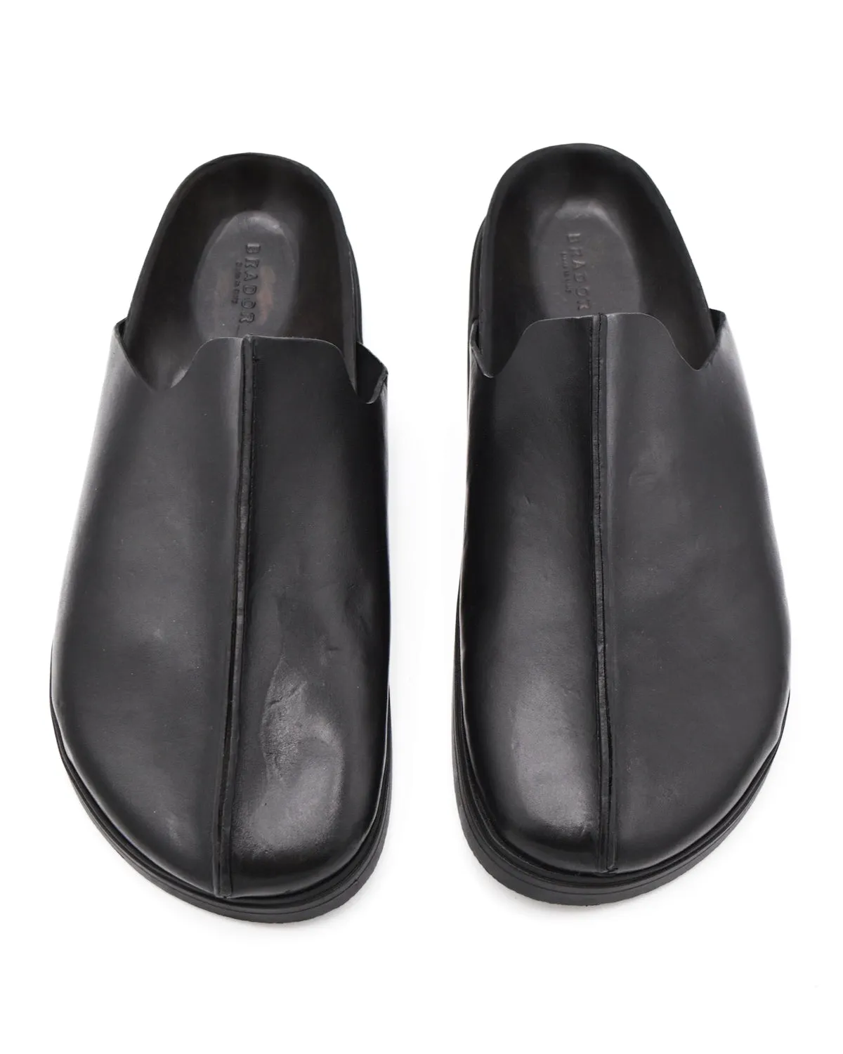 Brador Leather Mule in Black