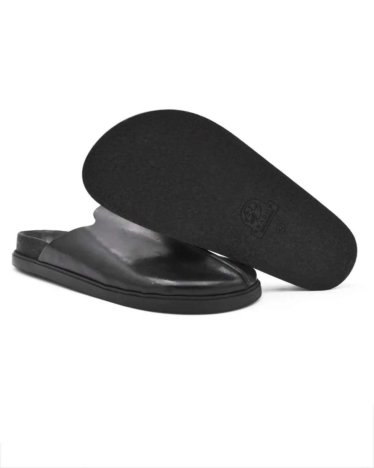 Brador Leather Mule in Black