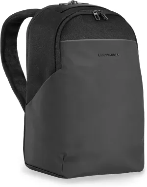 Briggs & Riley Delve Medium Backpack, fits up to 15 inch laptop, Black, 17" x 12" x 6"
