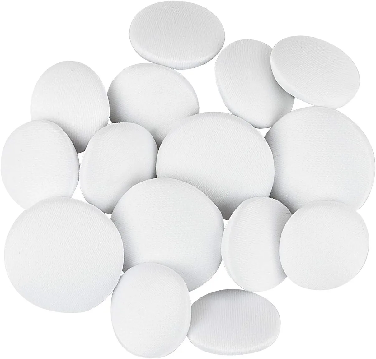ButtonMode Tuxedo Suit Button 15pc Set (Fits Most Formalwear) Includes 4 Jacket Front Buttons (19mm or 3/4 Inch) and 11 Sleeve and Pant Buttons (15mm or 5/8 Inch), White Satin Smooth, 15-Buttons
