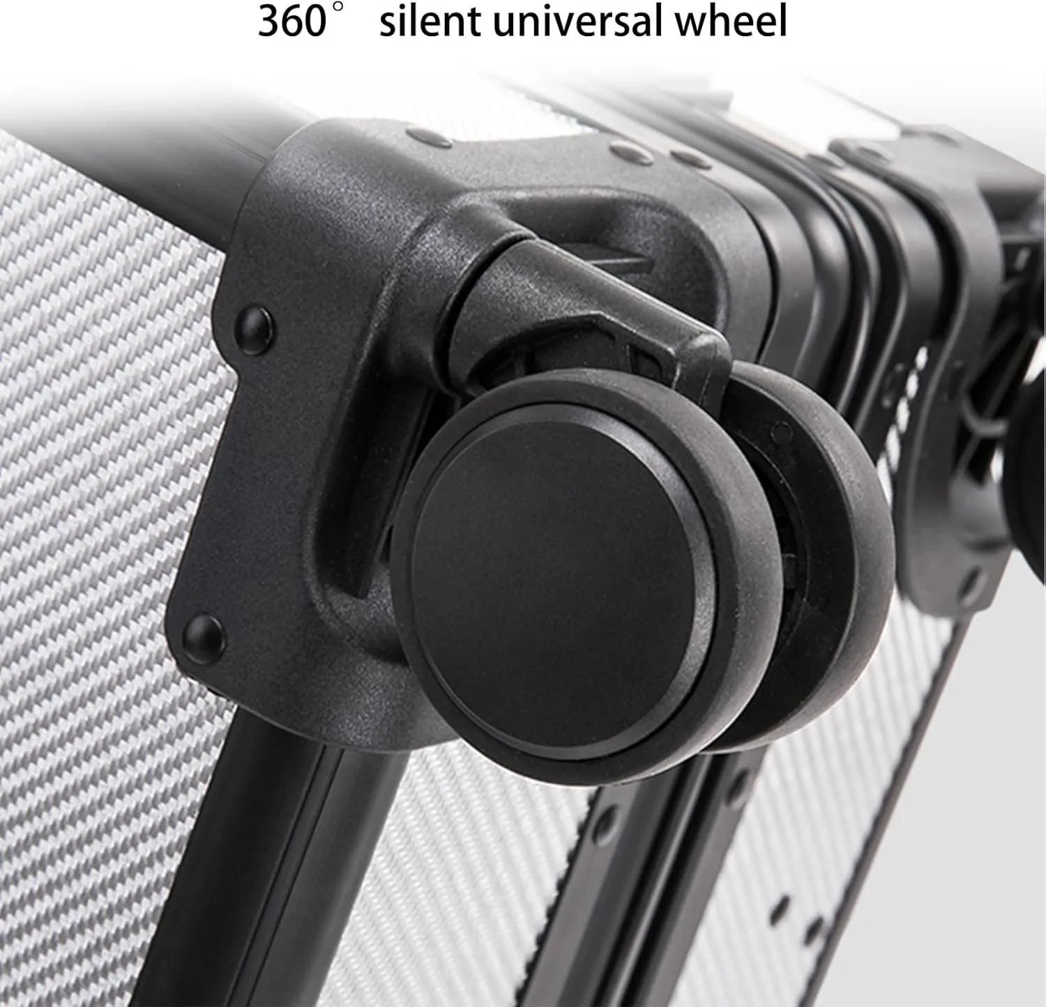Carbon Fiber Carry-on Luggage TSA Customs Lock Zipperless Silent Rotary Wheel Business Suitcase Aluminum Frame (3K silvery, 20 '')