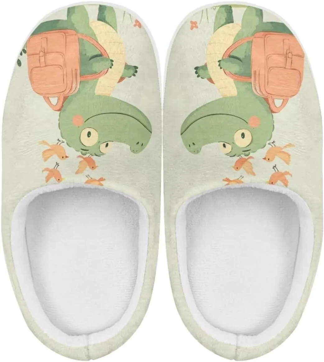 Cartoon Animal Fuzzy Plush Slippers for Little Kids Non-Slip Warm House Shoes Comfortable Indoor Winter Shoes SizeUS 9-15