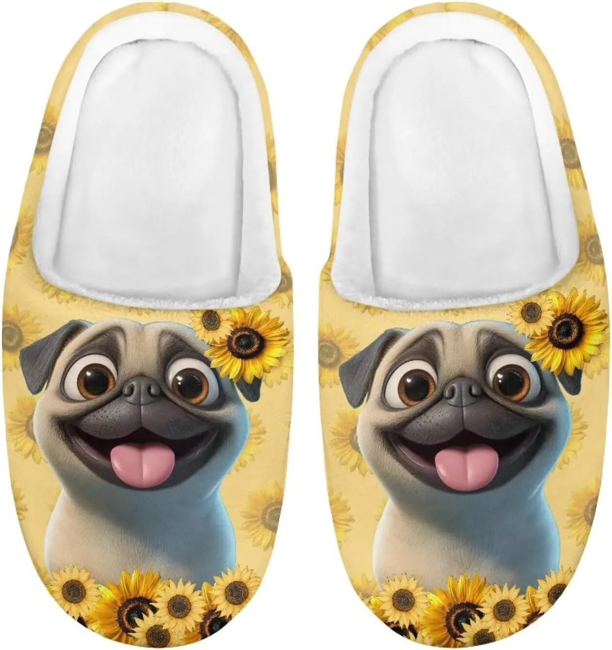 Cartoon Animals Plush Slippers for Kids Warm Fuzzy Indoor Shoes Boys Girls Cozy Winter Slippers Closed Toe Bedroom Soft Non Slip House Slippers US Size 9-15