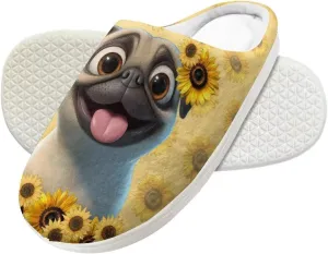 Cartoon Animals Plush Slippers for Kids Warm Fuzzy Indoor Shoes Boys Girls Cozy Winter Slippers Closed Toe Bedroom Soft Non Slip House Slippers US Size 9-15