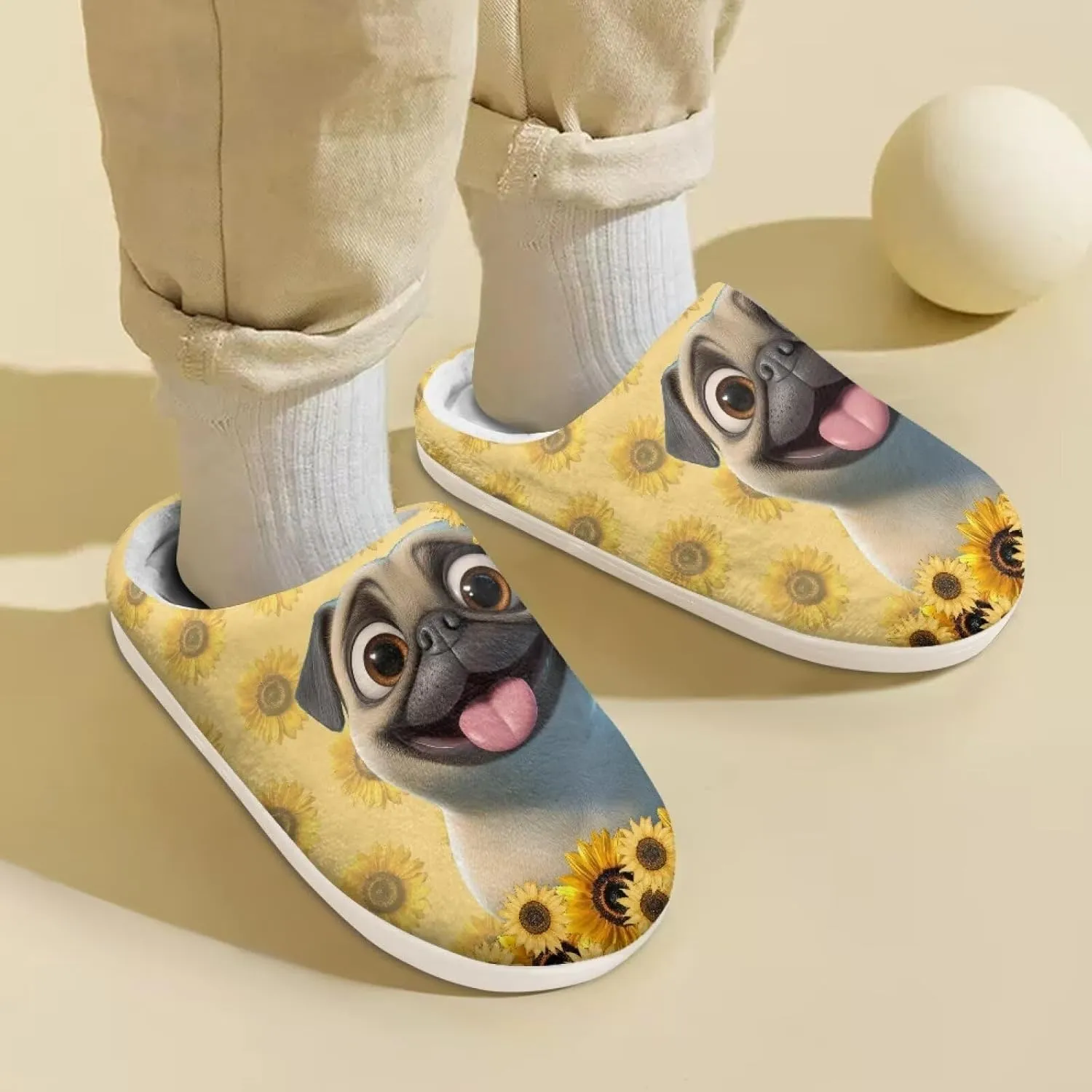 Cartoon Animals Plush Slippers for Kids Warm Fuzzy Indoor Shoes Boys Girls Cozy Winter Slippers Closed Toe Bedroom Soft Non Slip House Slippers US Size 9-15