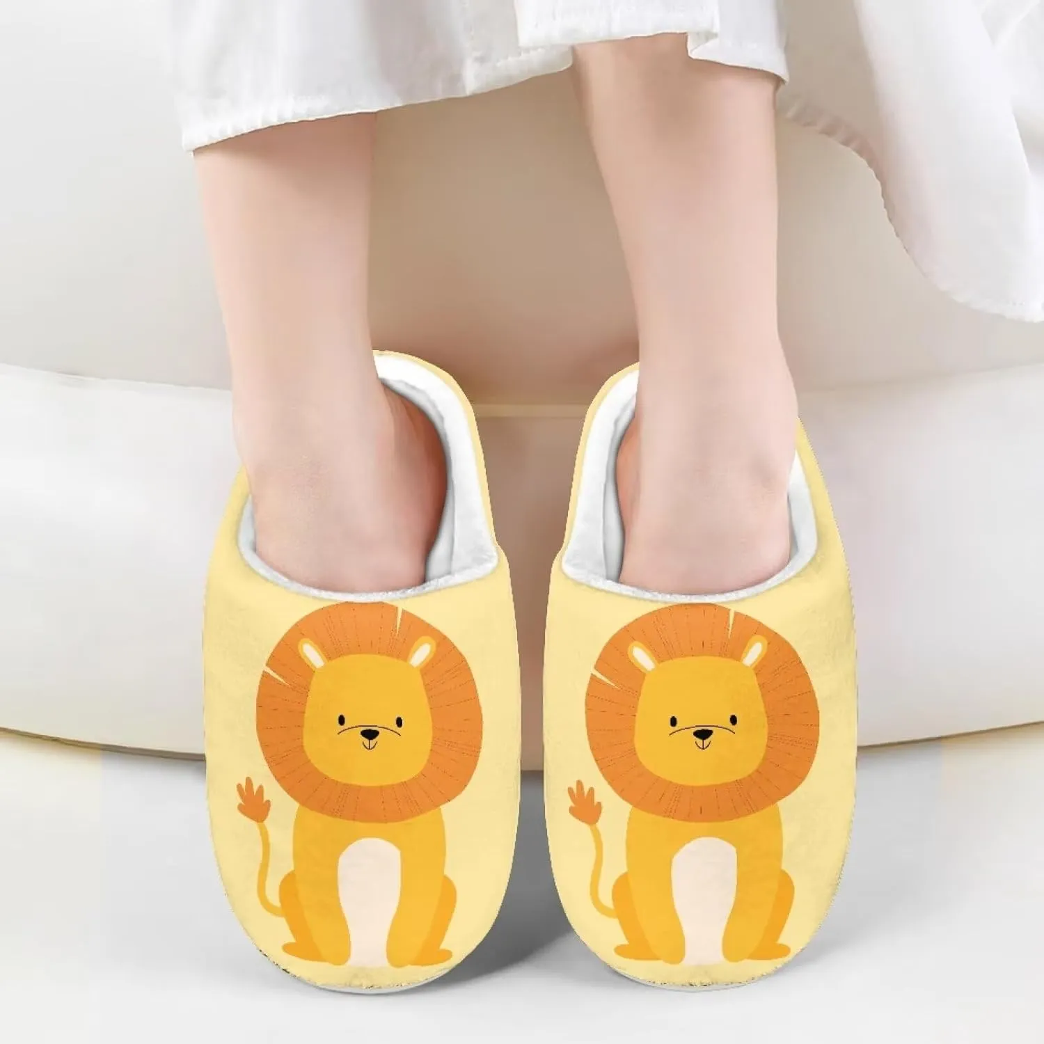 Cartoon Animals Plush Slippers for Kids Warm Fuzzy Indoor Shoes Boys Girls Cozy Winter Slippers Closed Toe Bedroom Soft Non Slip House Slippers US Size 9-15