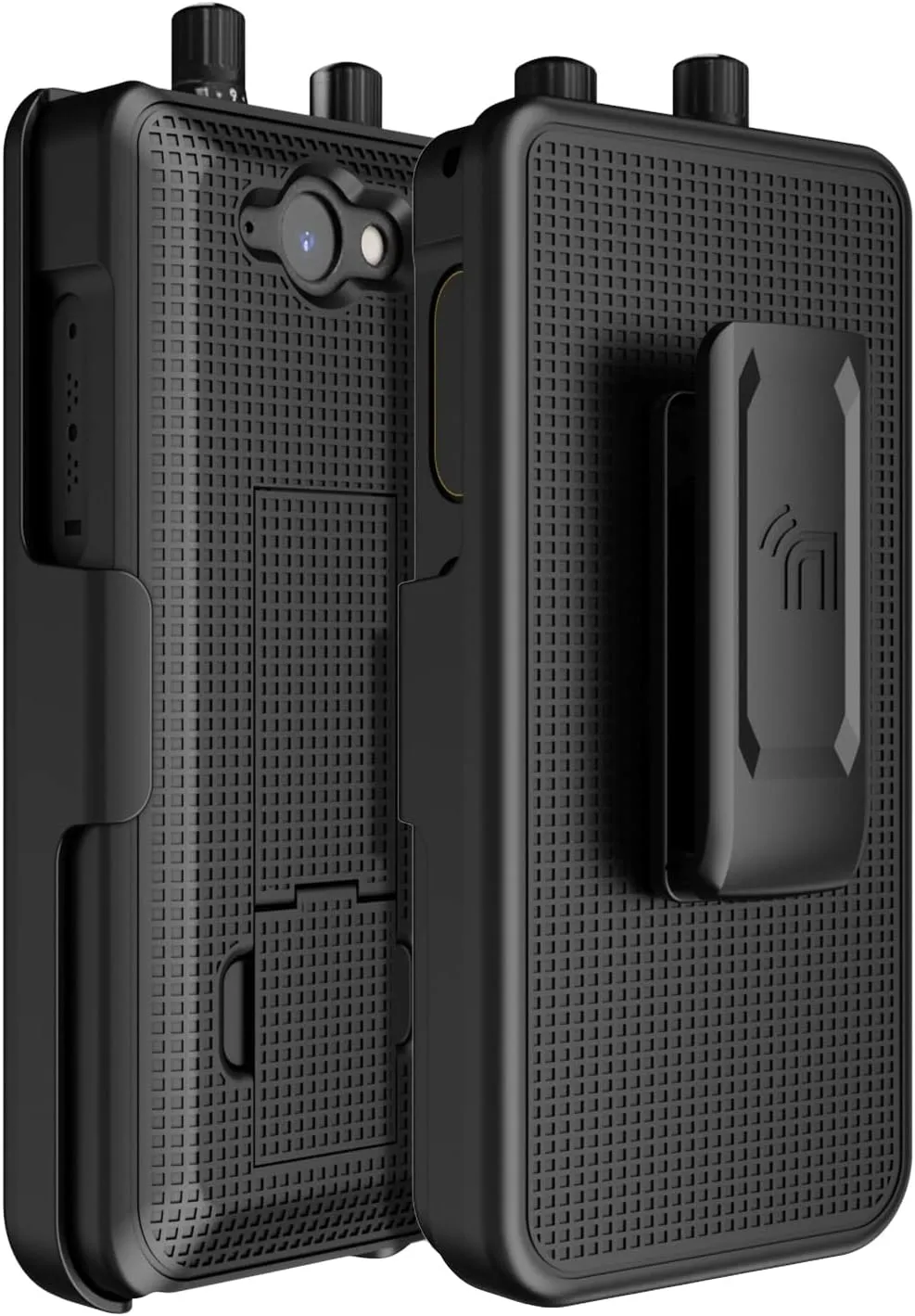 Case with Clip for Sonim XP5plus, Nakedcellphone Slim Hard Shell Phone Cover with Kickstand and [Rotating/Ratchet] Belt Hip Holster Holder Combo for Sonim XP5 Plus (XP5900) - Black