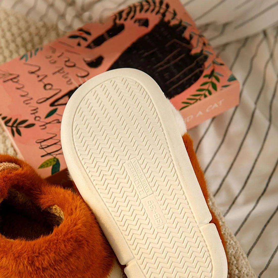 Cat Paw Slippers, Winter Warm Platform Cat Feet Slippers, Cute Fluffy Animal Cat Paw Slippers for Women