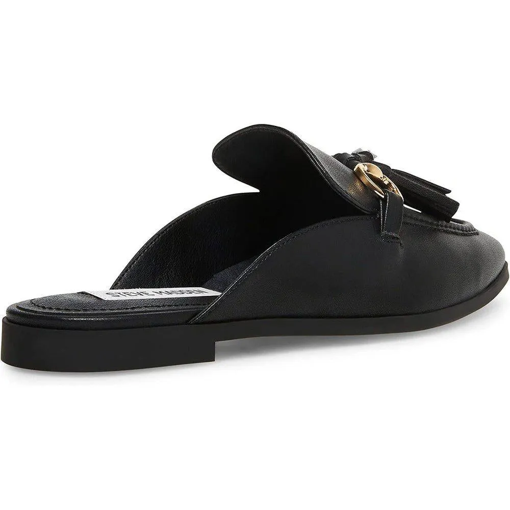 Cayler Black Leather Flat Mules