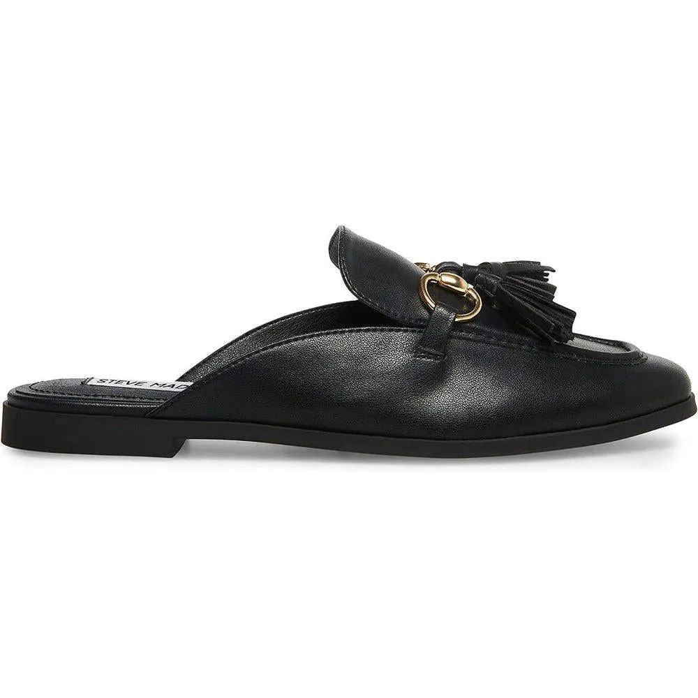 Cayler Black Leather Flat Mules