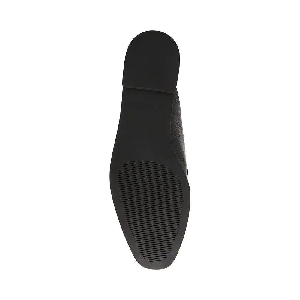 Cayler Black Leather Flat Mules