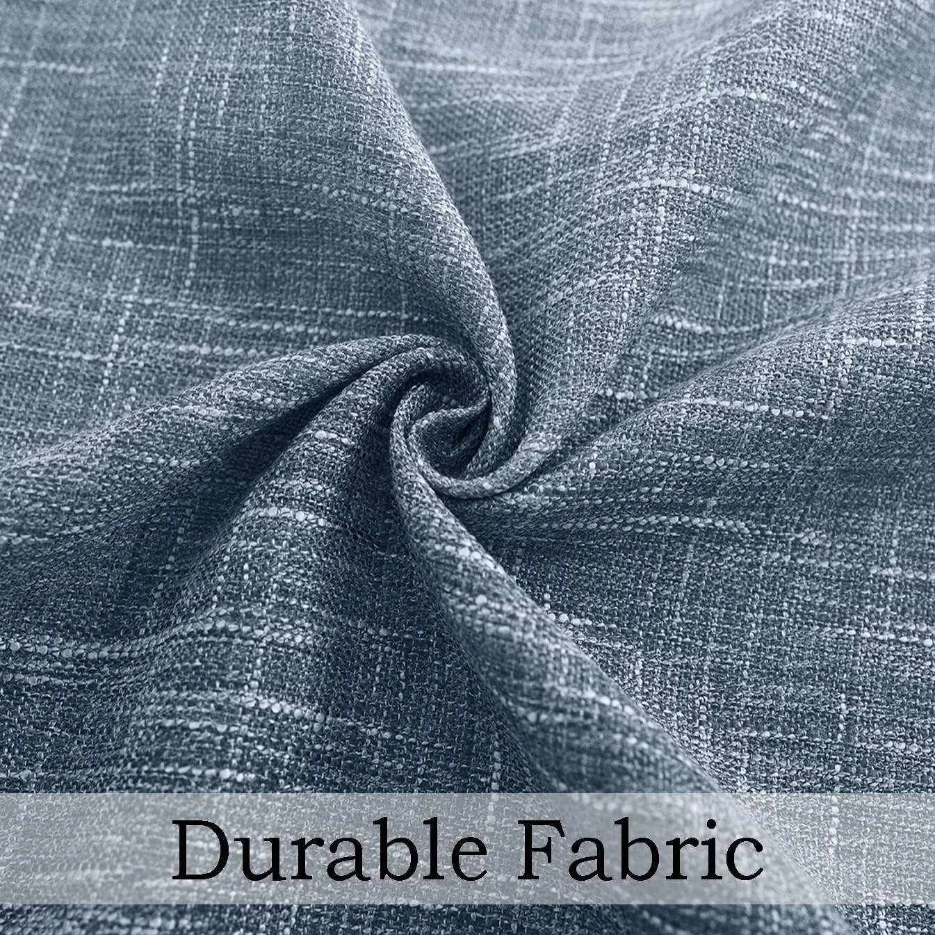 Central Park Ombre Window Curtain Panel Linen Gradient Print on Rayon Blend Fabric Drapery Treatments for Living Room/Bedroom, Cream White to Indigo Blue, 40" x 84", Set of 2