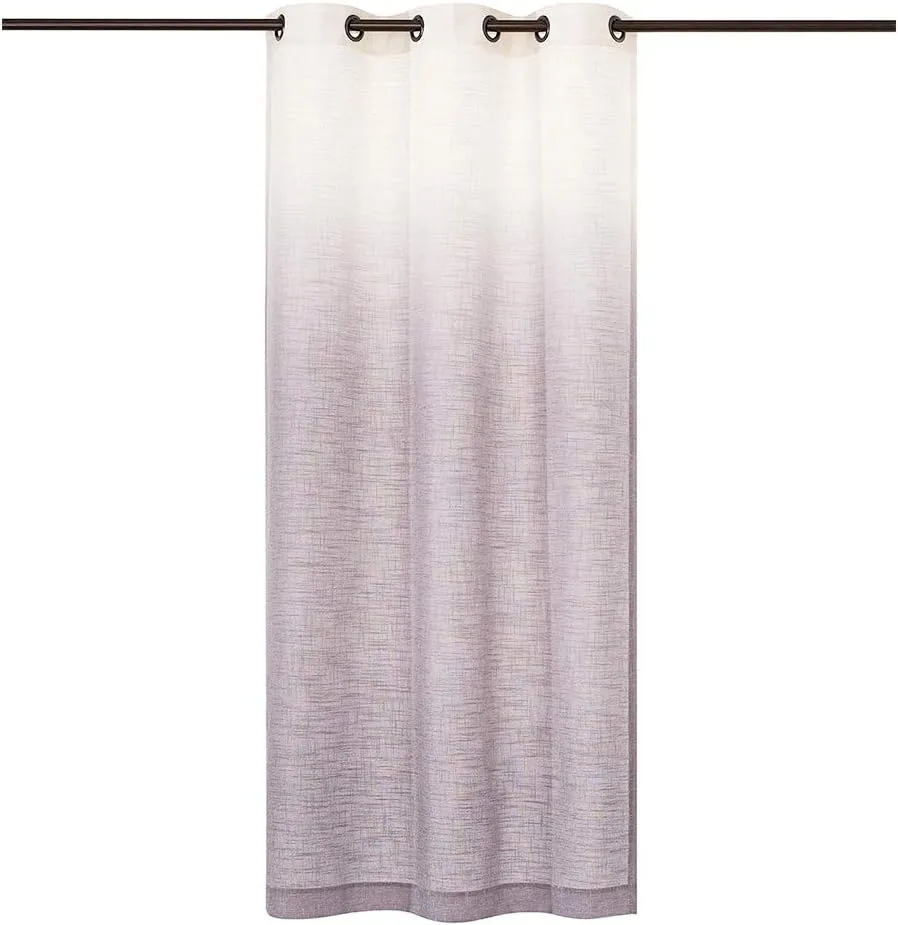 Central Park Ombre Window Curtain Panel Linen Gradient Print on Rayon Blend Fabric Drapery Treatments for Living Room/Bedroom, Cream White to Lavender Purple, 40" x 84", Set of 2