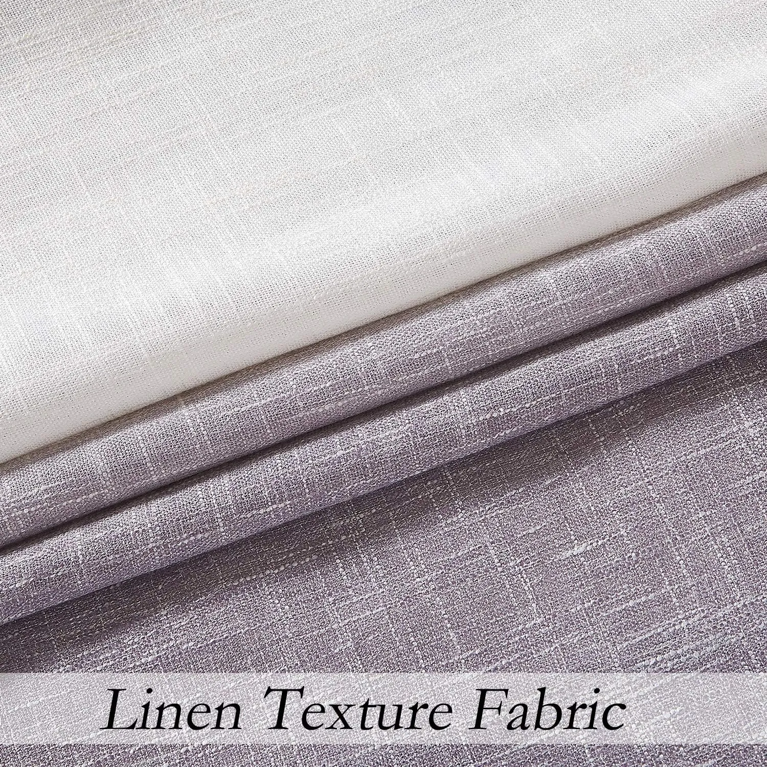 Central Park Ombre Window Curtain Panel Linen Gradient Print on Rayon Blend Fabric Drapery Treatments for Living Room/Bedroom, Cream White to Lavender Purple, 40" x 84", Set of 2
