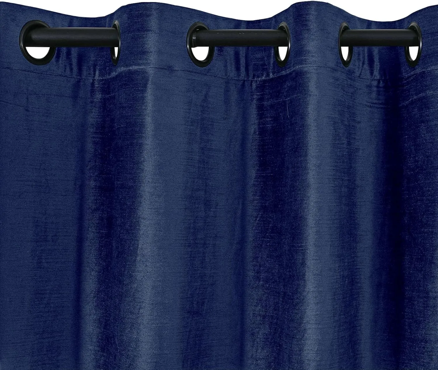 ChadMade Luster Cotton Velvet Grommet Lined Curtain for Dining Room Heavyweight 108 Inches Long Luxury Room Darkening Drape Midnight Wide 50xLong 108 inch, Veda Collection (1 Panel)
