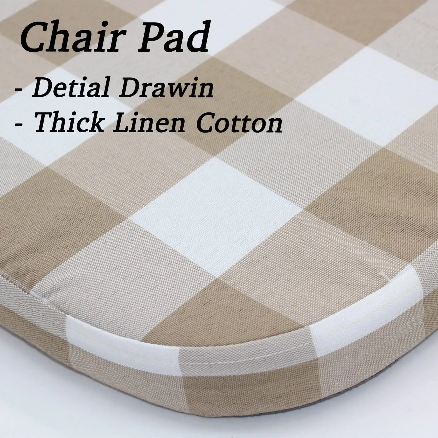 Chair Cushion with Ties for Dining Chairs - Memory Foam Non Slip Kitchen Chair Pad and Seat Cushion with Machine Washable Cover [16.5 x 16.2 Inches] - (Brown White,1)