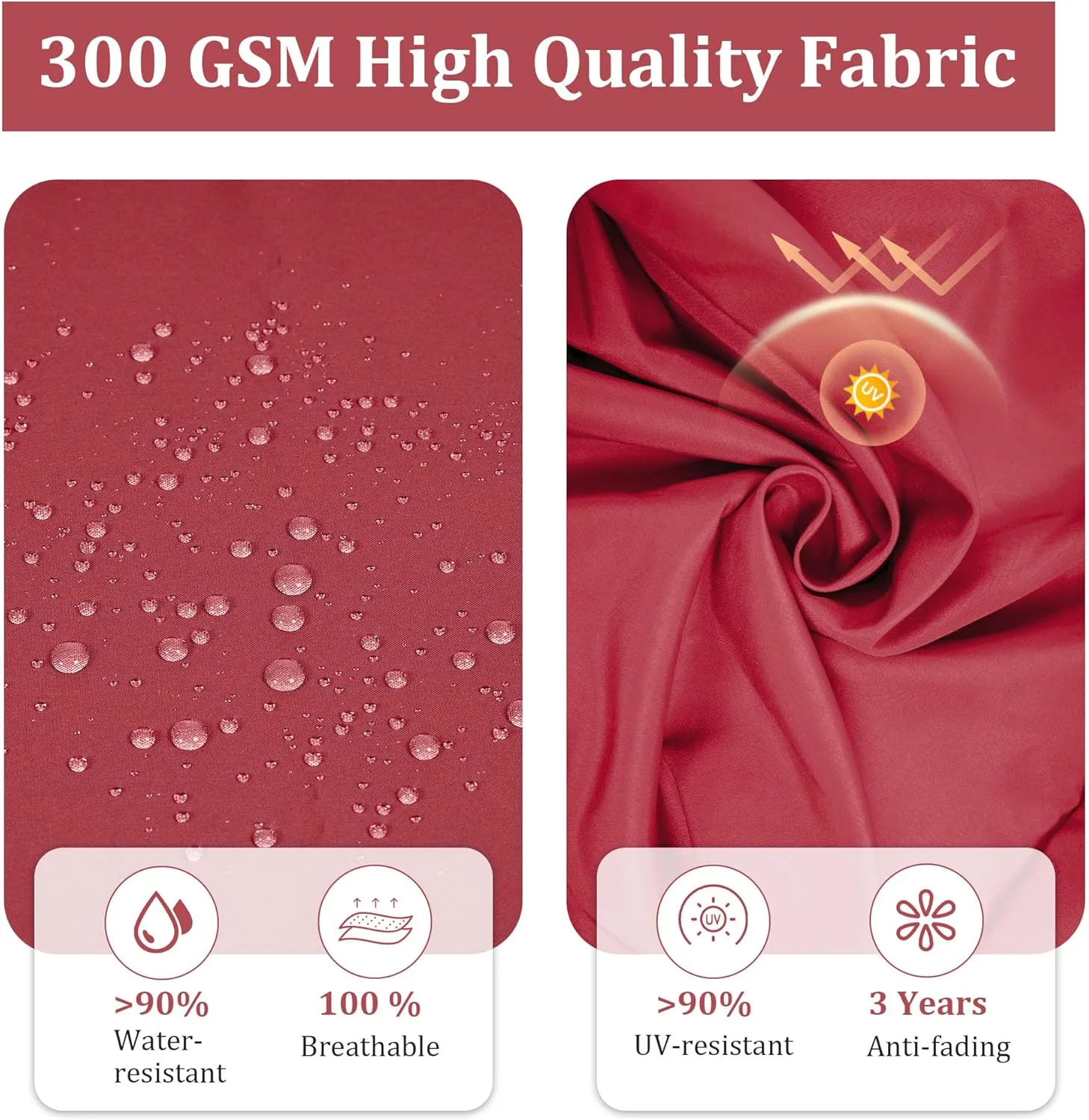 Chaise Lounge Cushions Outdoor Furniture 80 x 26 Inch Patio Lounge Chair Cushions 4'' Thick Waterproof Outdoor Chaise Cushion Weather Resistant Pool Lounger Cushion(Burgundy)