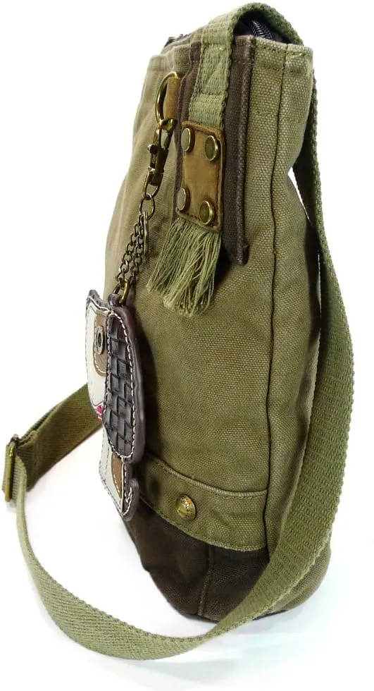 Chala Patch Crossbody, Washed Canvas Handbag, Zipper Top , Animal Prints