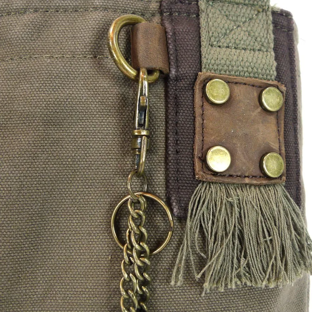 Chala Patch Crossbody, Washed Canvas Handbag, Zipper Top , Animal Prints