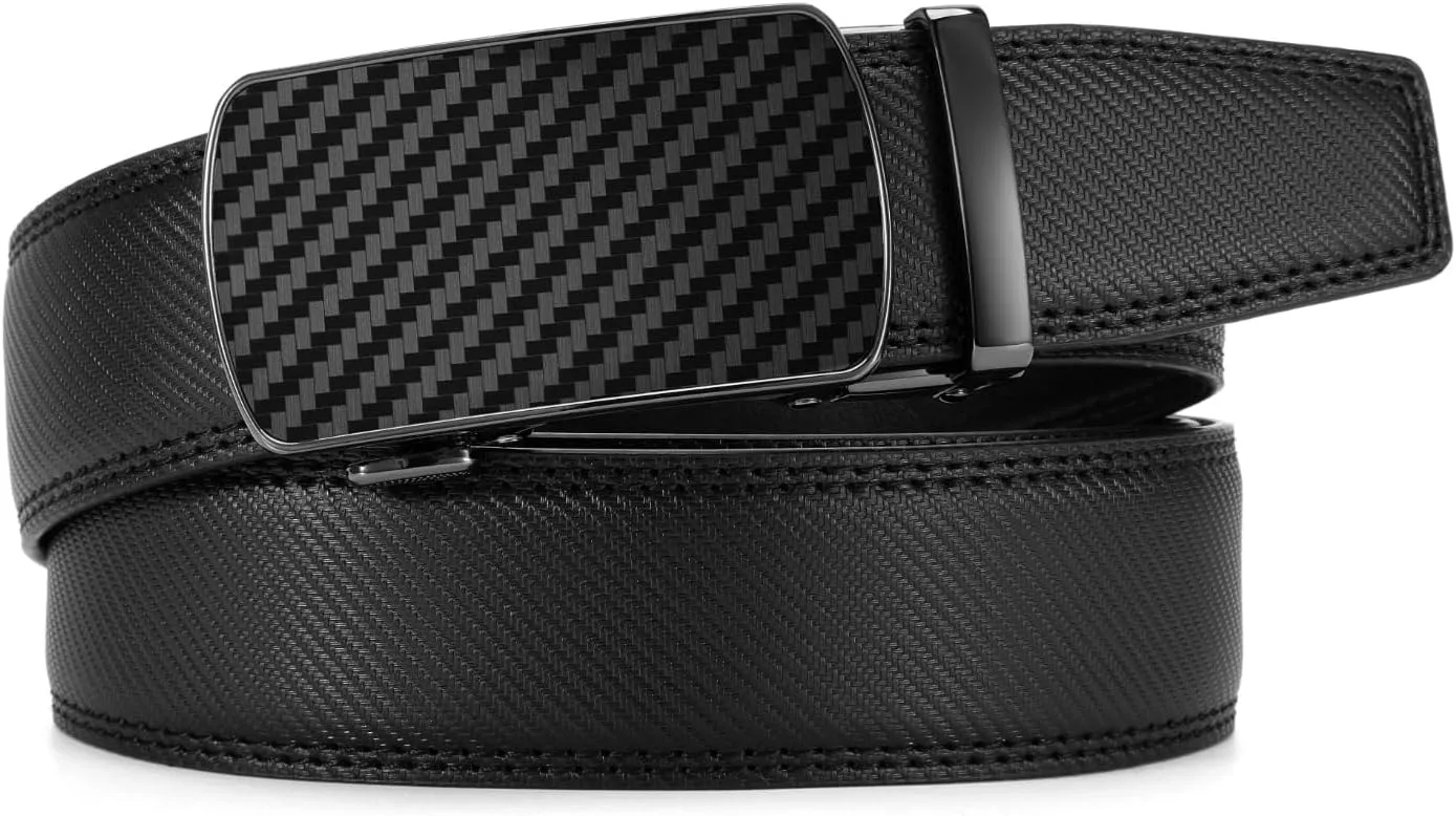 CHAOREN Mens Belt Leather Ratchet Belt - Customizable Fit, Effortless Style (35mm)