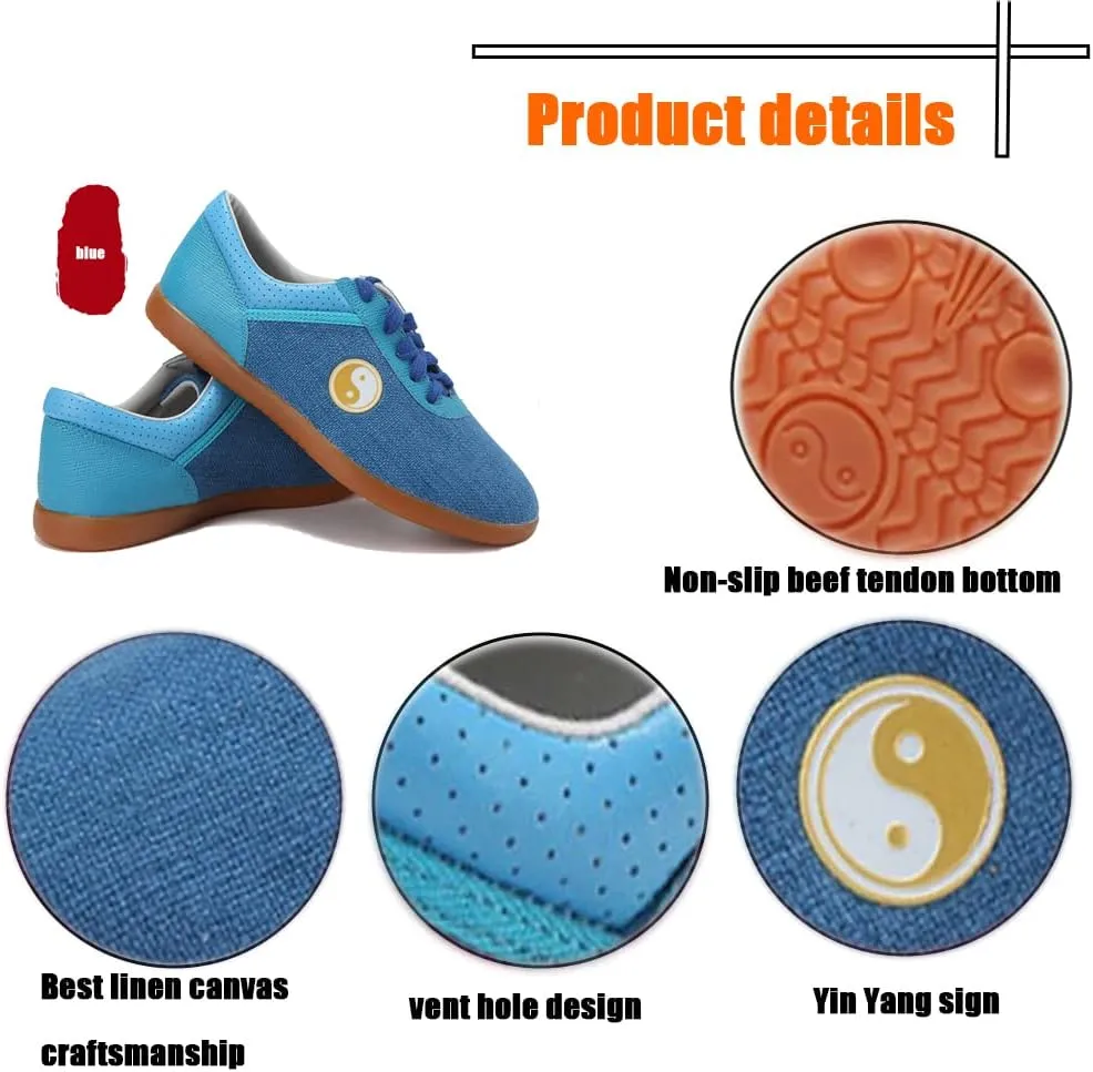 Chi Kung Shoes Martial Arts Boxing Shoes,Traditional Kung Fu Tai Chi Wushu Shaolin Qi Gong Beijing Trainer Wing Chun Slipper Sneaker Footwear for Men Women,