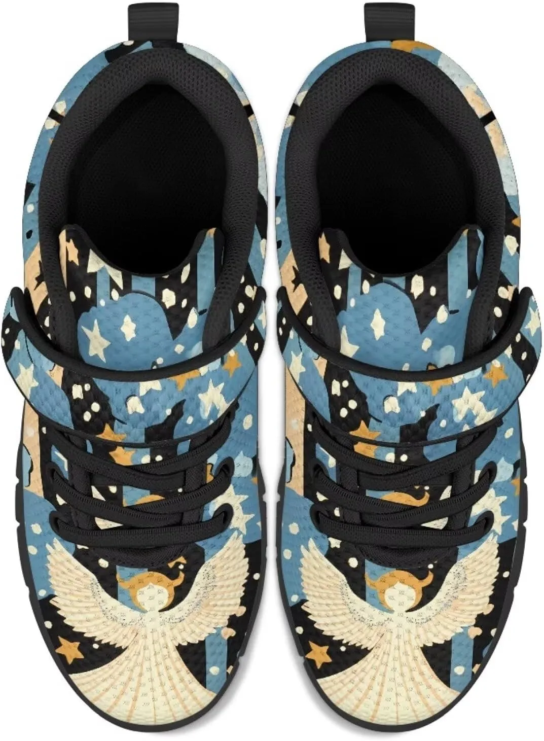 Christmas Kids Running Shoes Boys Girls Lightweight Breathable Sports Shoes Non-Slip Sneakers Hook-and-Loop Strap Shoes for Little Kid SizeUS11-15
