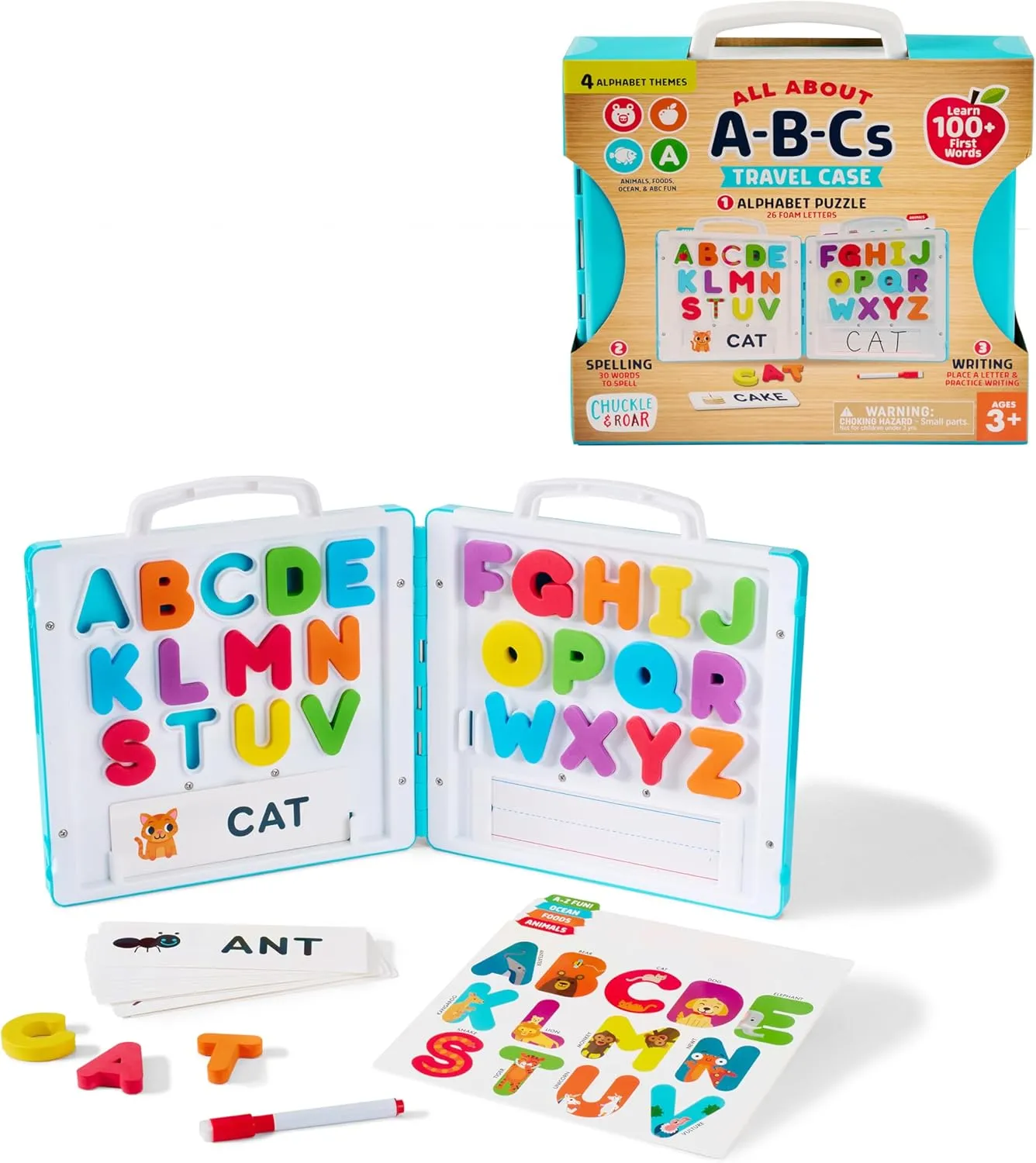 Chuckle & Roar - All About A-B-C's Travel Case - On The Go Learning - Great for Preschoolers - Ages 3 and Up