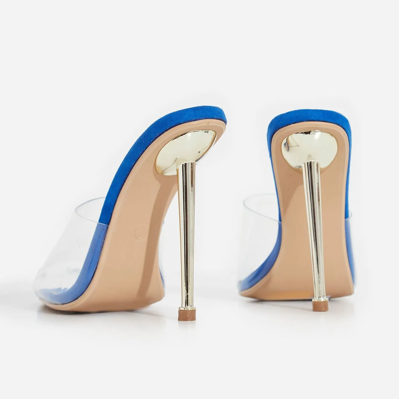 Clear Suede Heel Blue  (6.5) Low-cost Toe Pointed Mule Satisfied clients Robbin Mule Sandals Cape KingKing