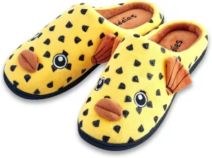 Coddies Pufferfish Slippers | Funny Fish Slippers for Men & Women - Plush Animal House Shoes - Memory Foam Soles - Novelty Gifts