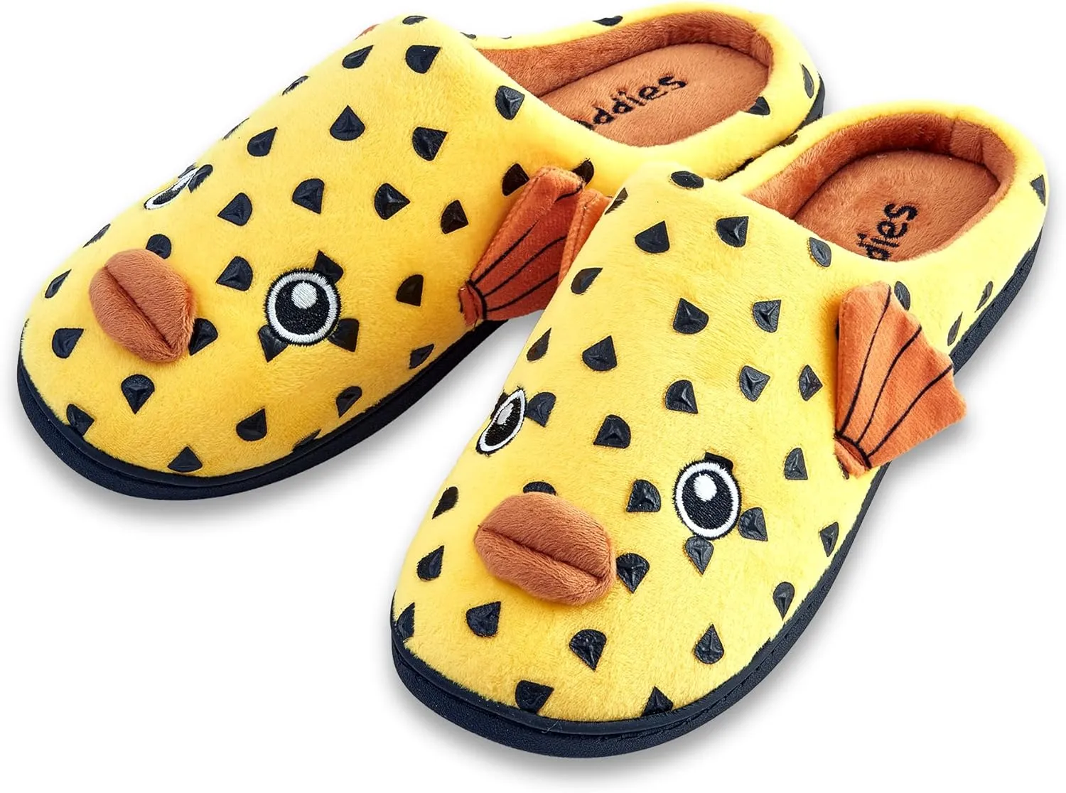 Coddies Pufferfish Slippers | Funny Fish Slippers for Men & Women - Plush Animal House Shoes - Memory Foam Soles - Novelty Gifts