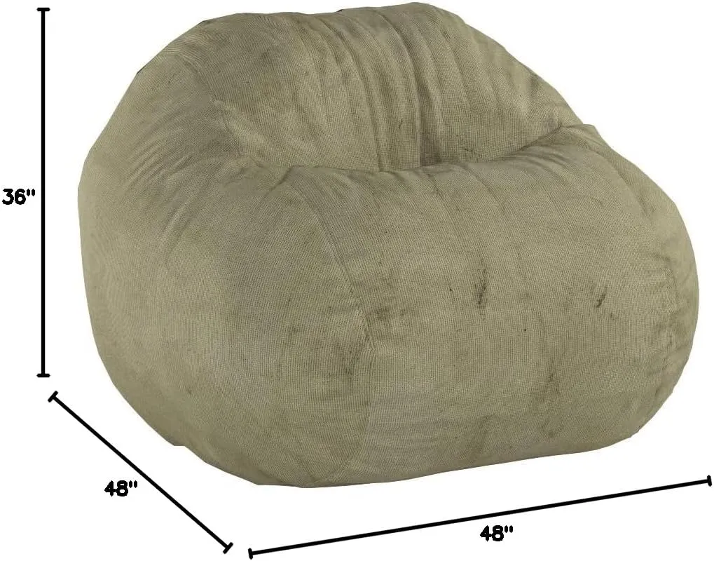 CordaRoy's Chenille Bean Bag-Convertible Bean Bag Chair&Bed-Machine-Washable Chenille Fabric Cover-for Basement,Living Room,Game Room,Dorm & More - Queen Size - Moss | Made in The USA