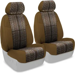 Coverking Custom Fit Front 50/50 Bucket Seat Cover for Select Toyota 4Runner Models - Saddleblanket (Camel with Neosupreme Tan Sides)
