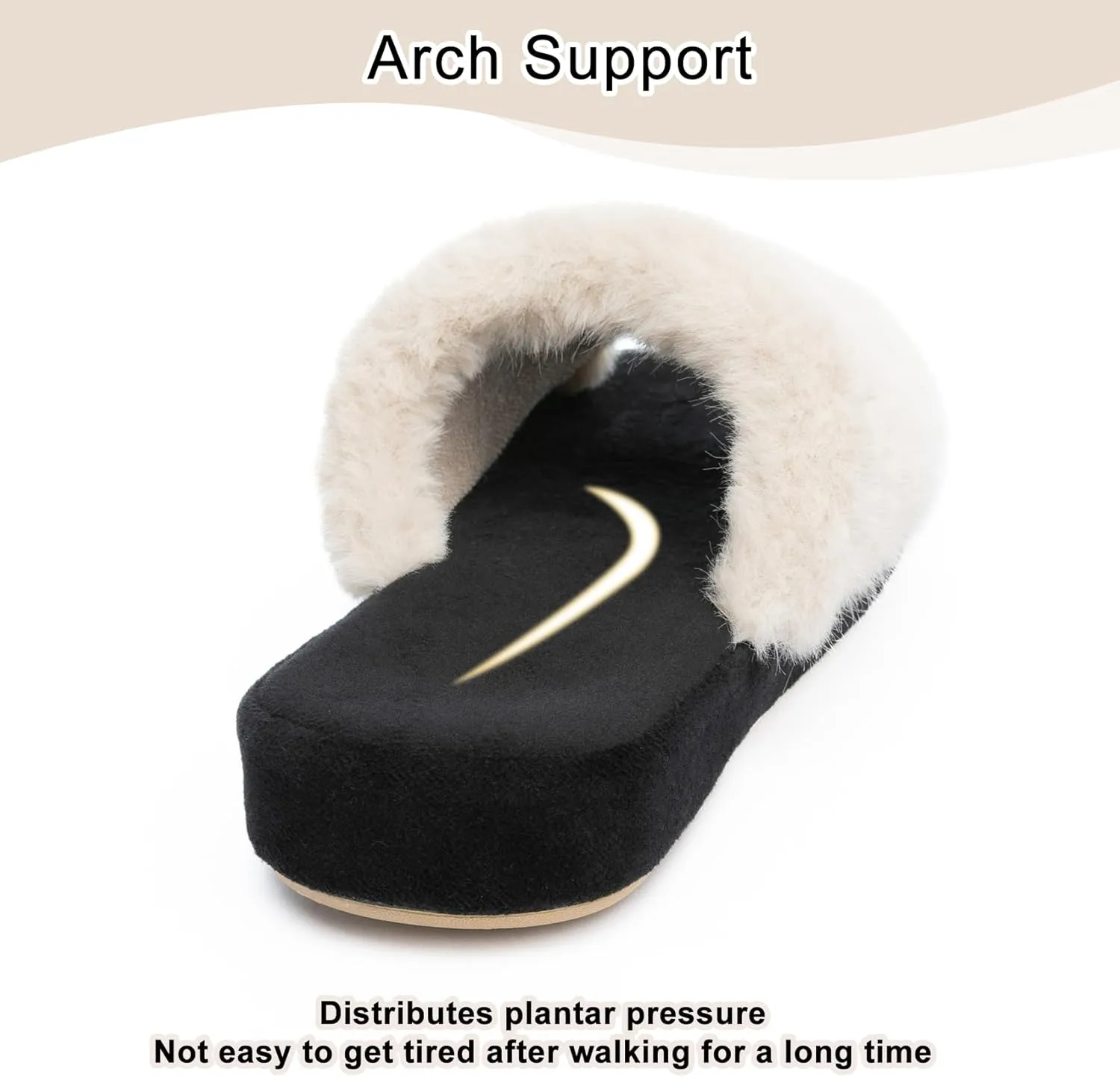 Cozy House Slippers for Women Indoor Outdoor with Memory Foam Open Toe Fuzzy Womens Slide Slippers Sandals Arch Support House Shoes