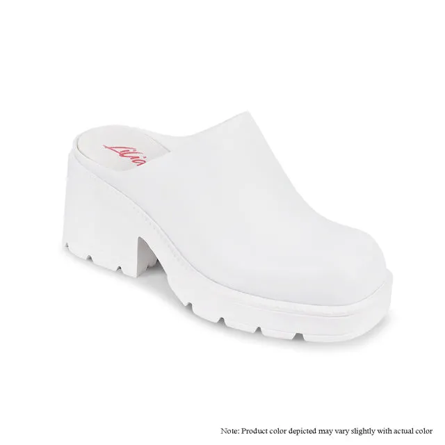 CRAIG-1 PVC HEEL CLOSED TOE MULE SANDALS