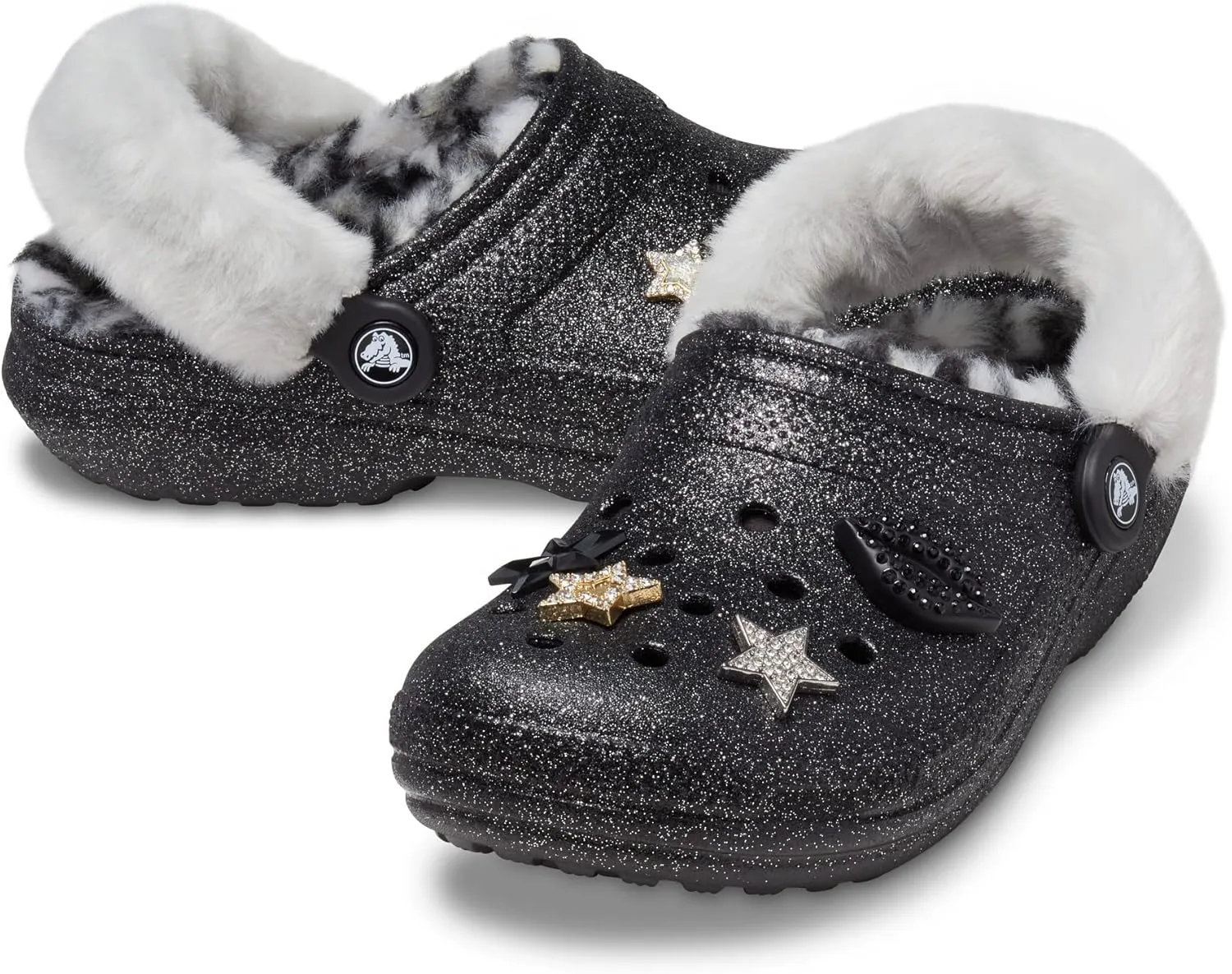 Crocs Unisex-Adult Classic Glitter Lined Clogs