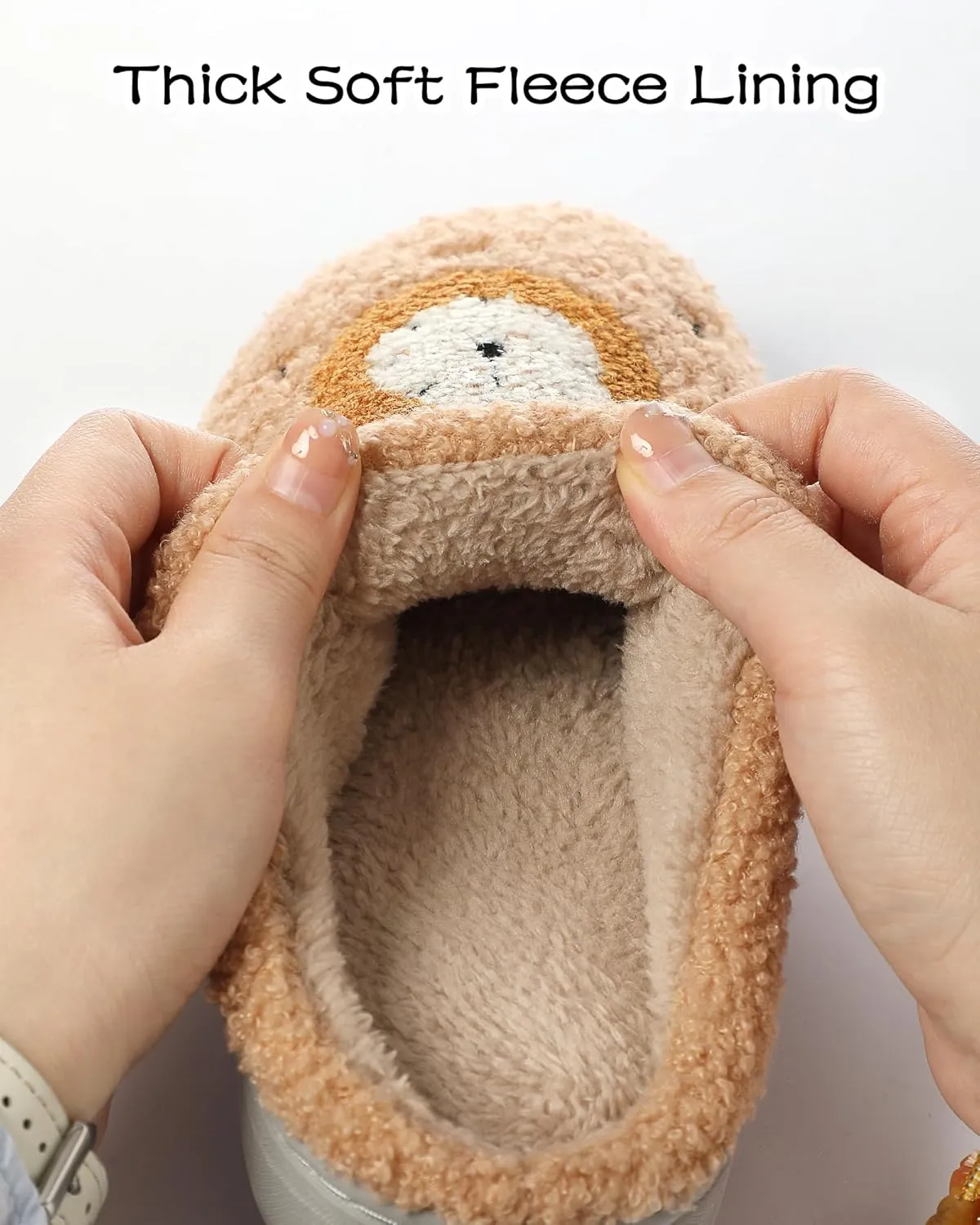 Cysincos House Slippers for Women and Men Unisex Cozy Warm Winter Plush Slides Slip-on Fuzzy Slippers Size 5.5-12.5