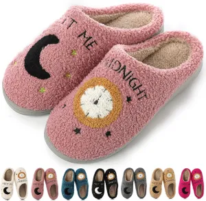 Cysincos House Slippers for Women and Men Unisex Cozy Warm Winter Plush Slides Slip-on Fuzzy Slippers Size 5.5-12.5