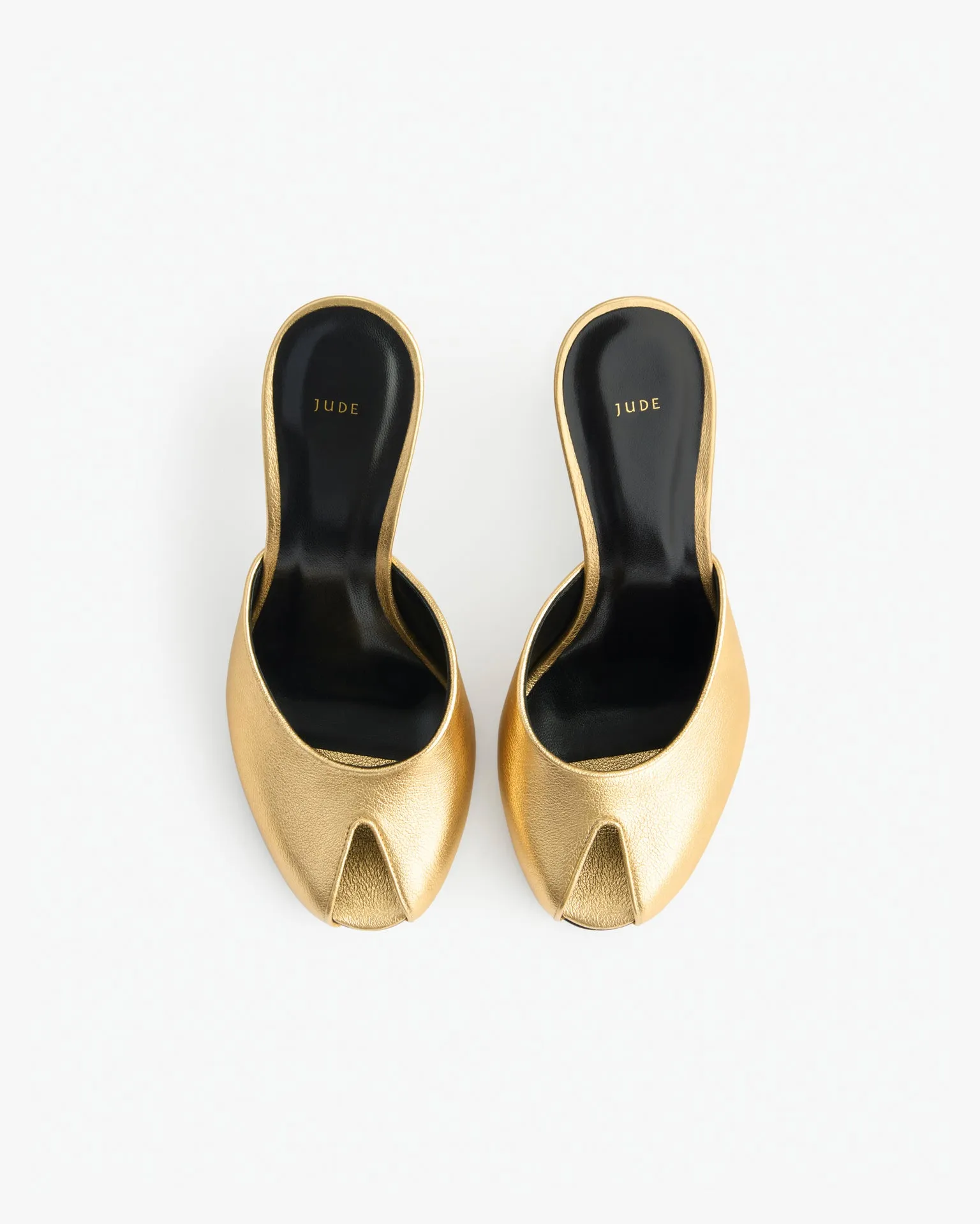 Date Mule in Gold Leather