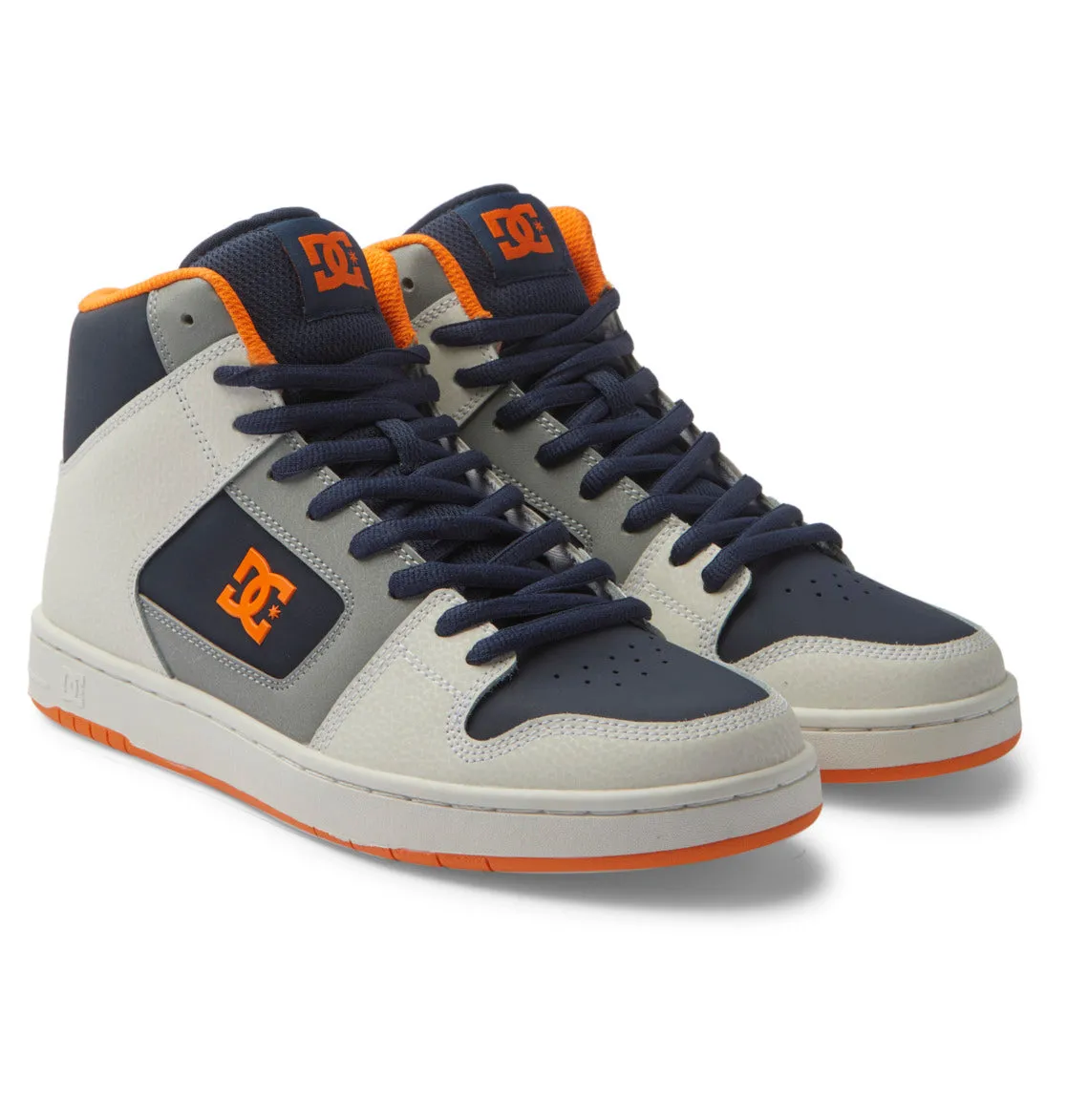 DC SHOES MANTECA 4 HI NAVY GREY ORANGE TRAINERS