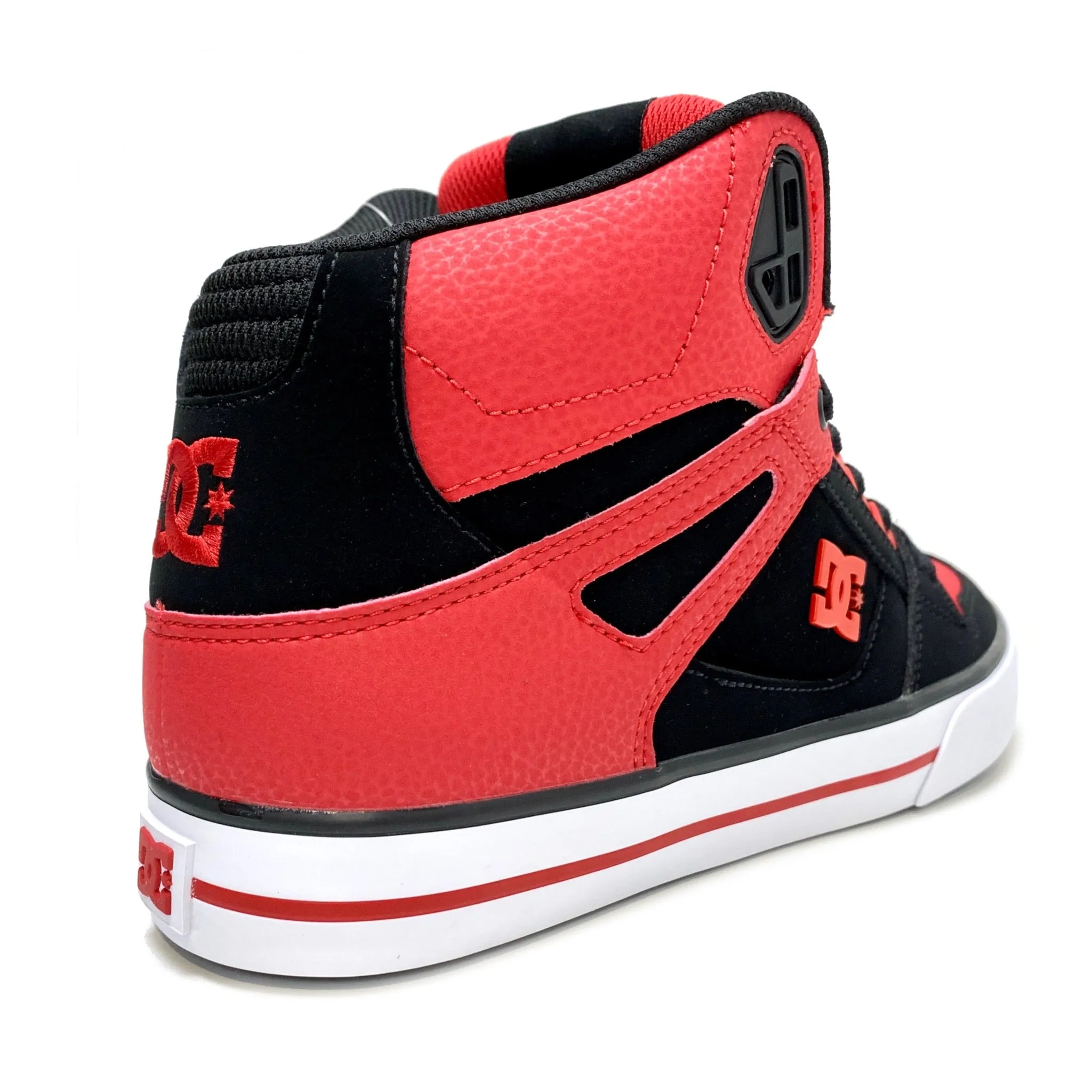 DC SHOES PURE HIGH TOP WC FIERY RED & BLACK TRAINERS