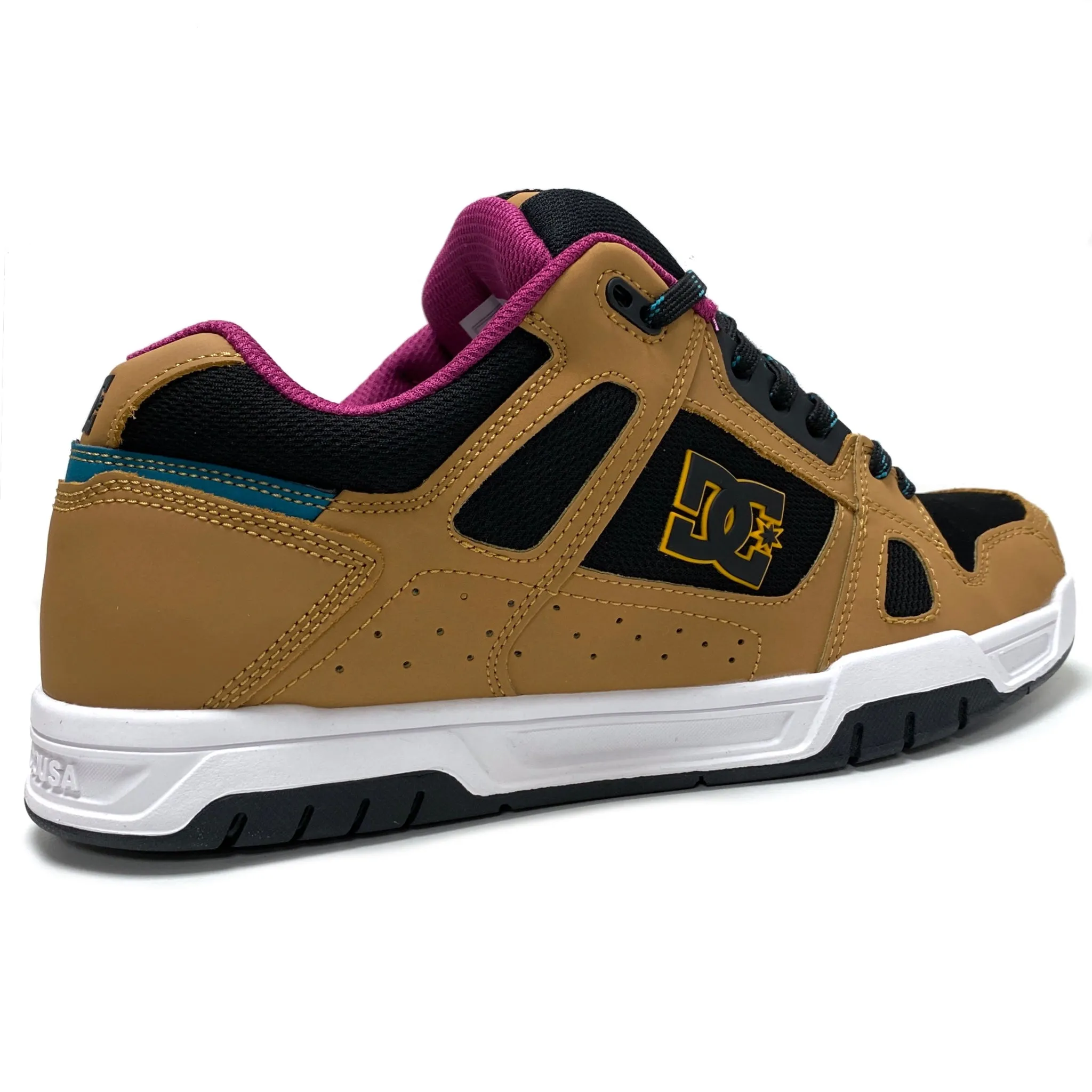 DC SHOES STAG BLACK BROWN GREEN TRAINERS (UK 10)