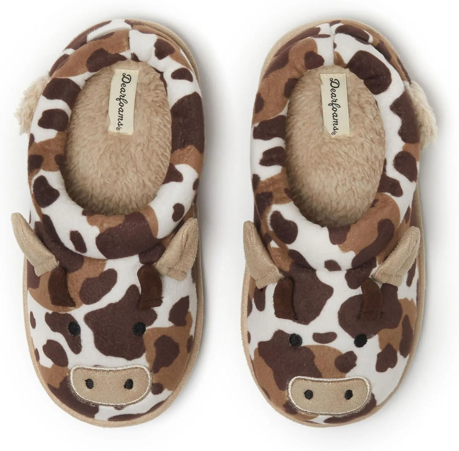 Dearfoams Toddler & Kids' Cute Shark, Cow, Unicorn, Dog, Dinosaur and Animal Critter Slippers