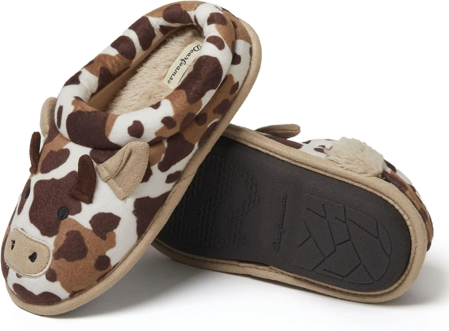 Dearfoams Toddler & Kids' Cute Shark, Cow, Unicorn, Dog, Dinosaur and Animal Critter Slippers