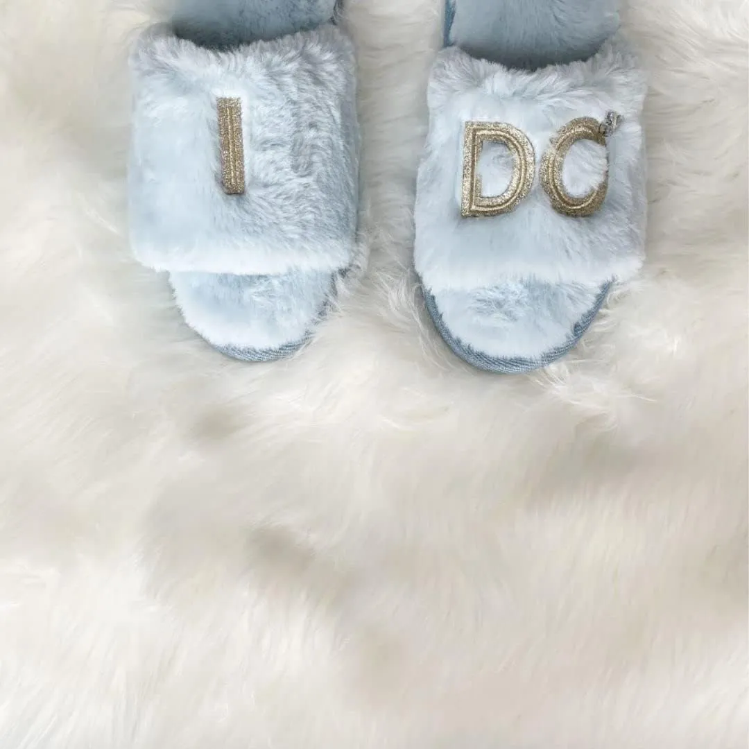 Dearfoams Women's Bride and Bridesmaid Gifts I Do Crew Matching Bridal Slippers for Wedding and Bachelorette Party